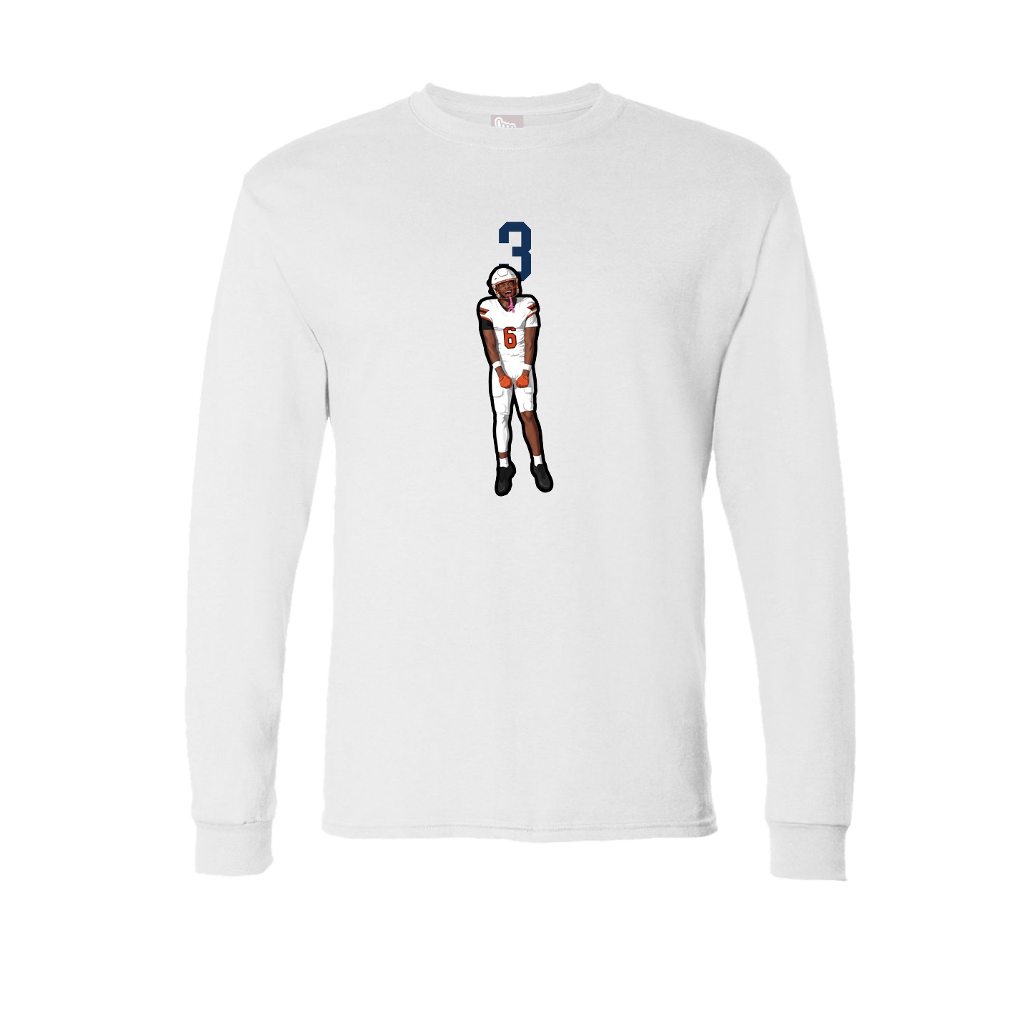 Long Sleeve Tee — Number Top in White