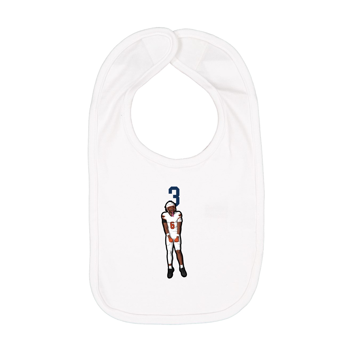Infant Bib — Number Top in White