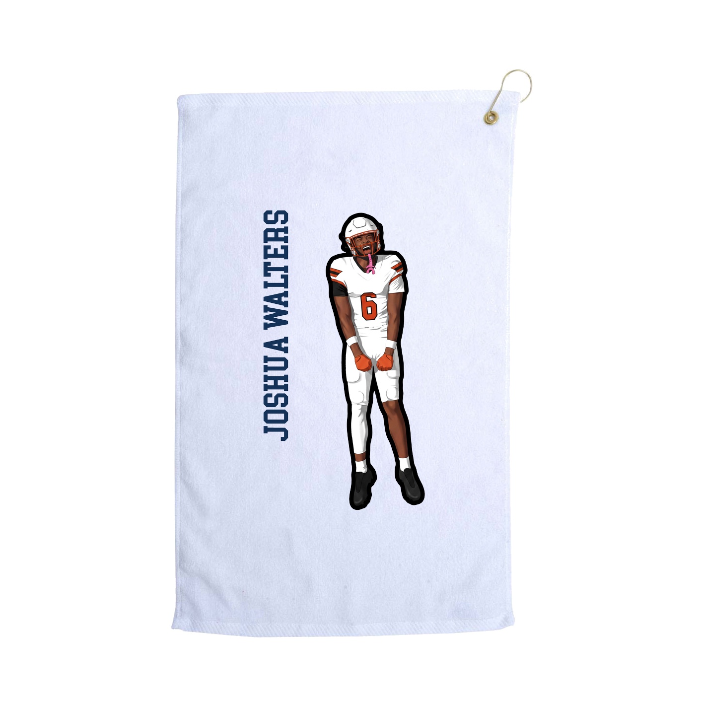 Golf Towel — Name Vertical in White