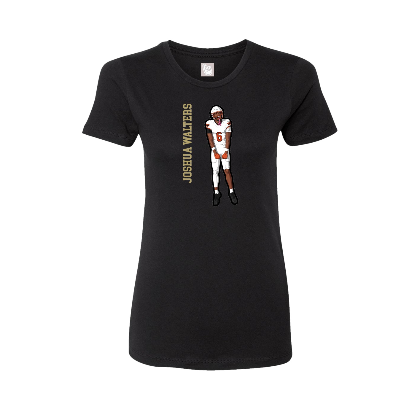 Fitted Women's Tee — Name Vertical in Black