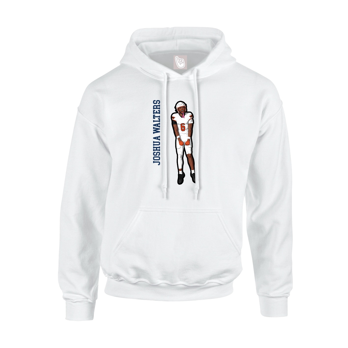 Youth Hoodie — Name Vertical in White