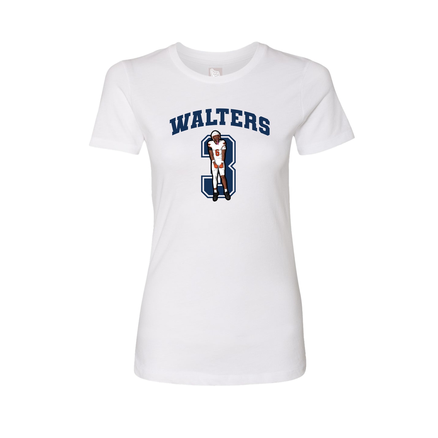 Fitted Women's Tee — Number in White
