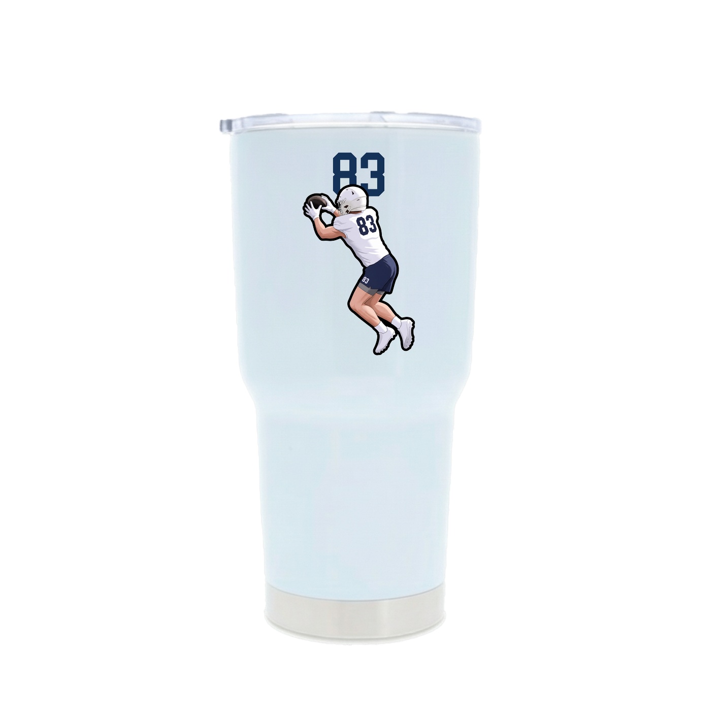 30oz Stainless Steel Tumbler — Number Top in White