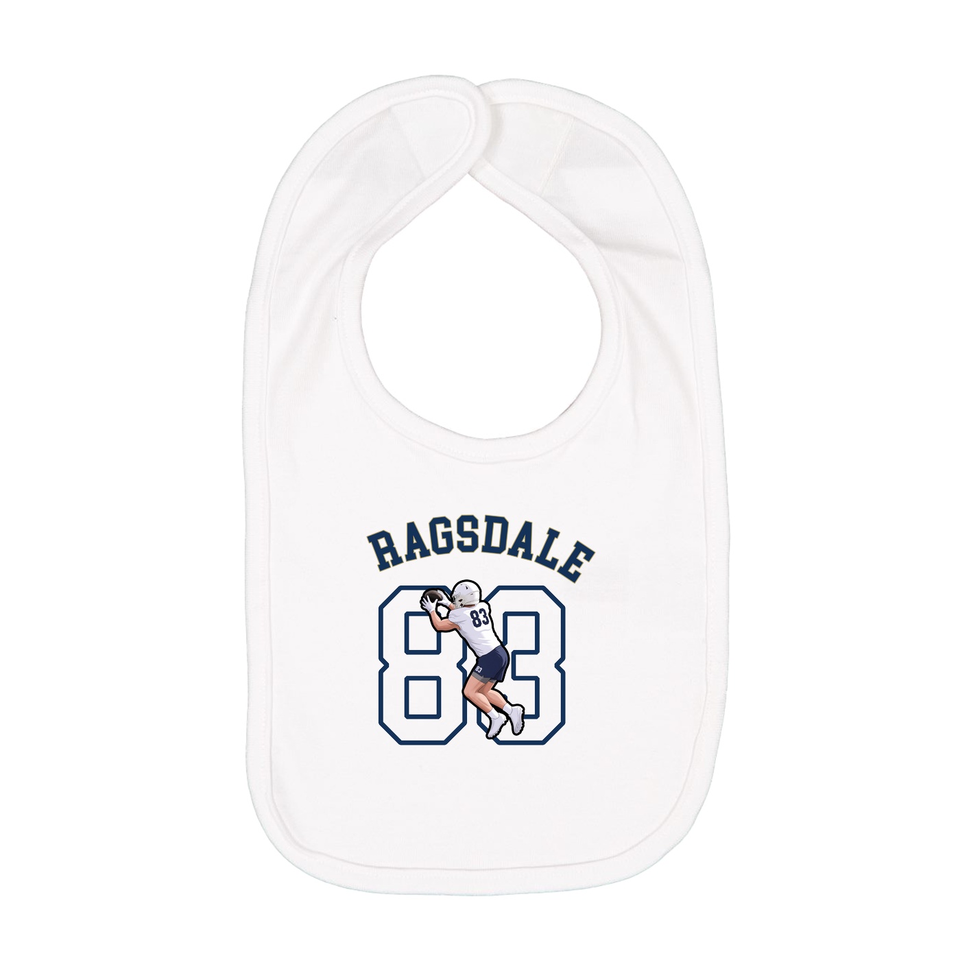 Infant Bib — Shirsey Arch in White