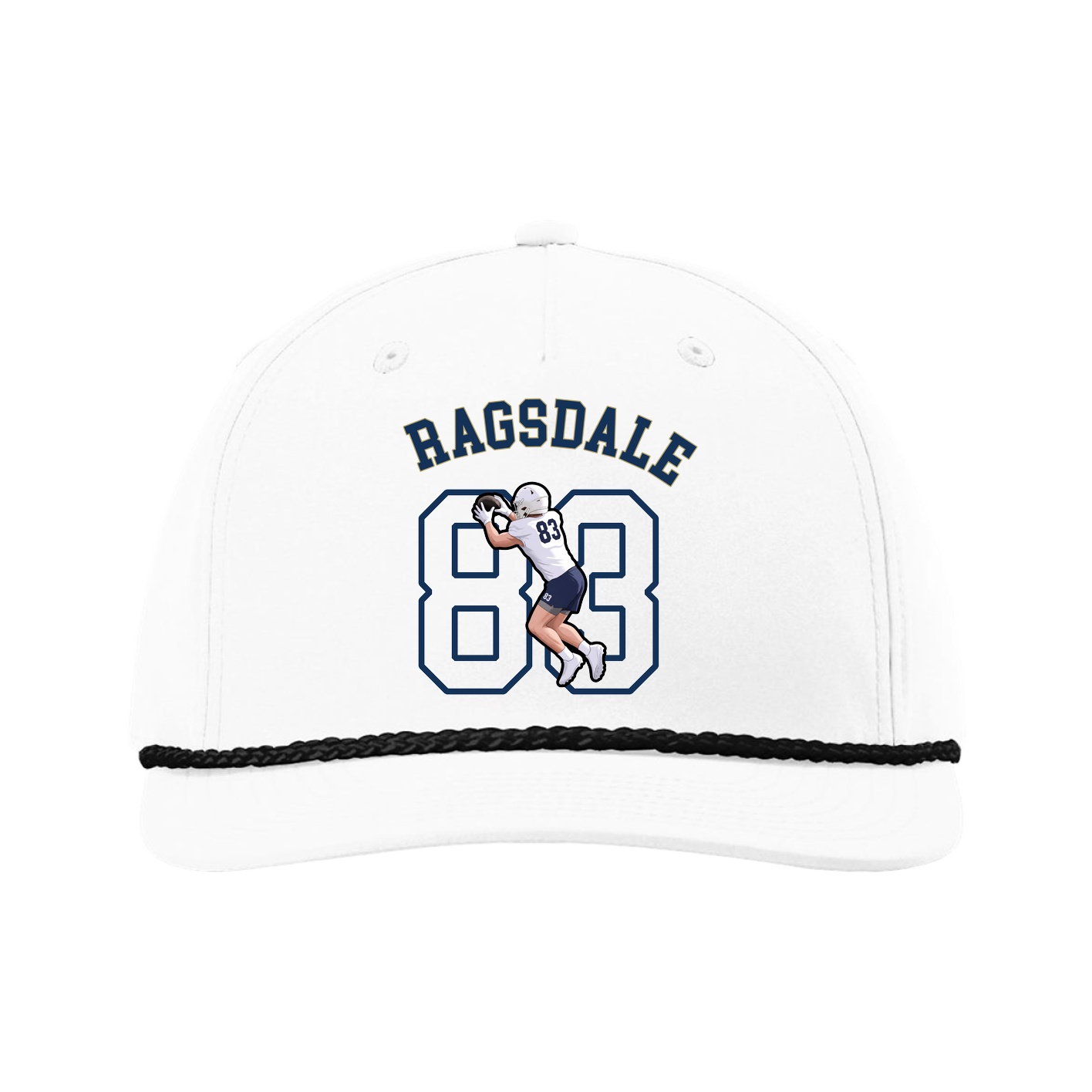Five-Panel Classic Rope Cap — Shirsey Arch in White