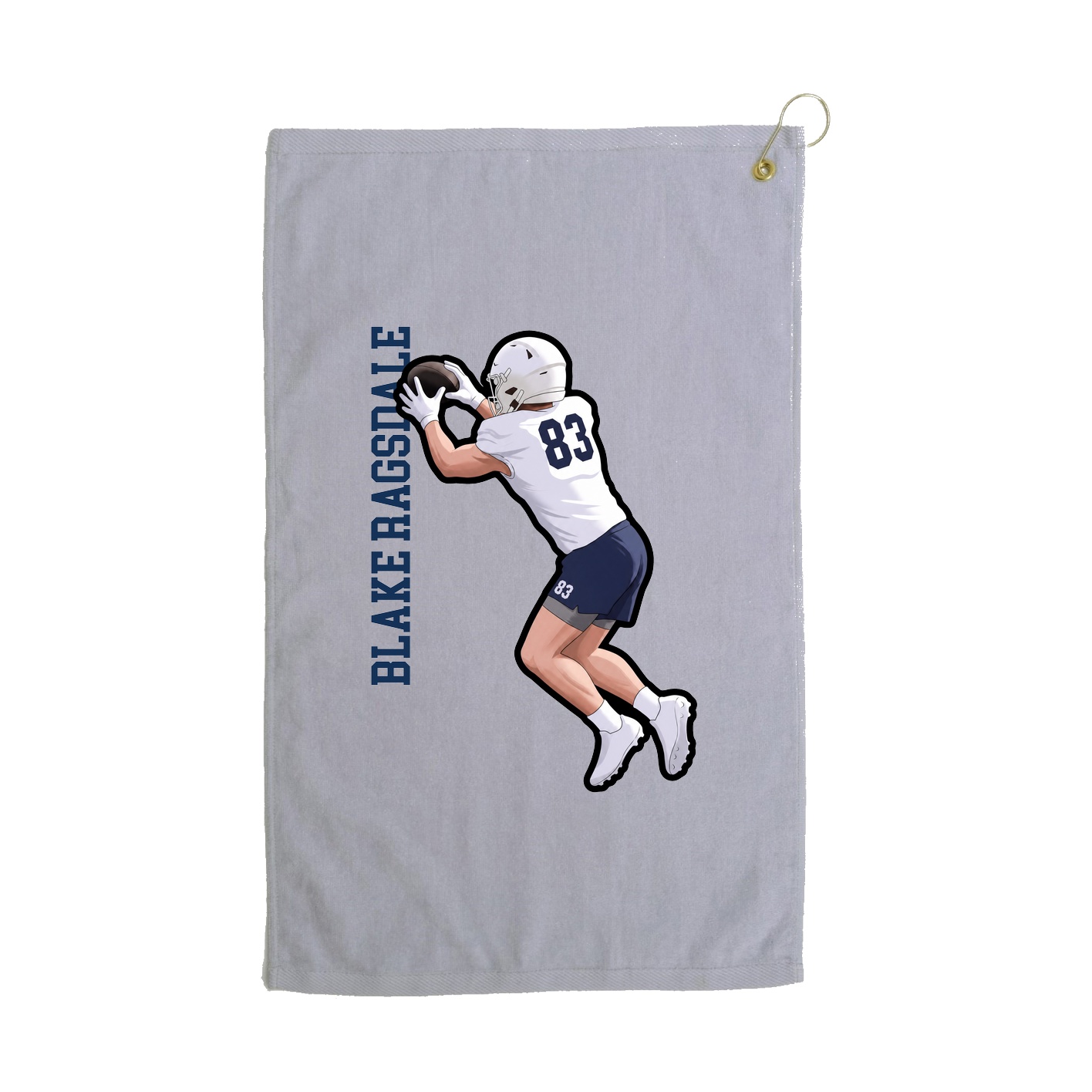 Golf Towel — Name Vertical in Grey