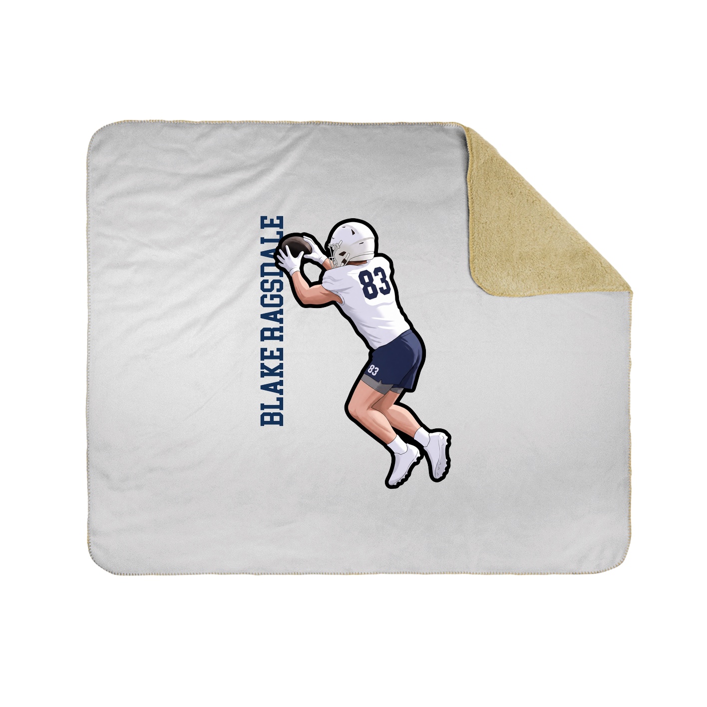 Throw Blanket — Name Vertical in White