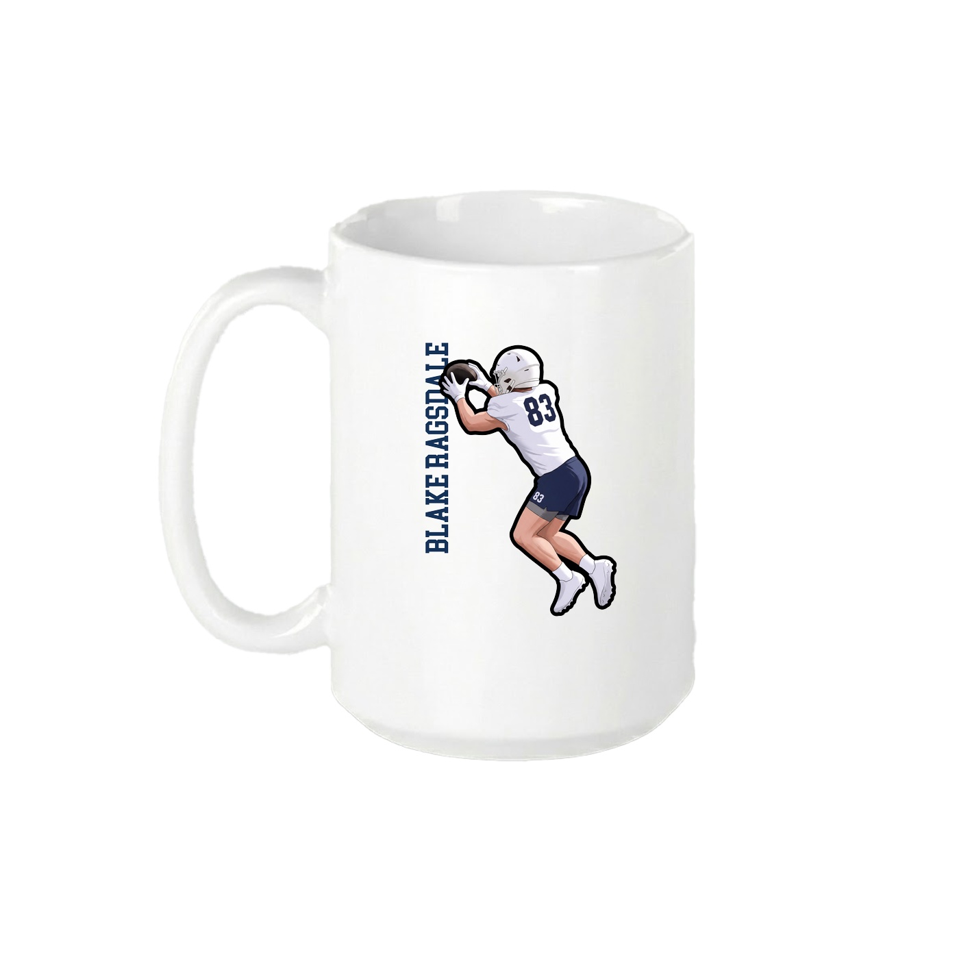 15oz Coffee Mug — Name Vertical in White