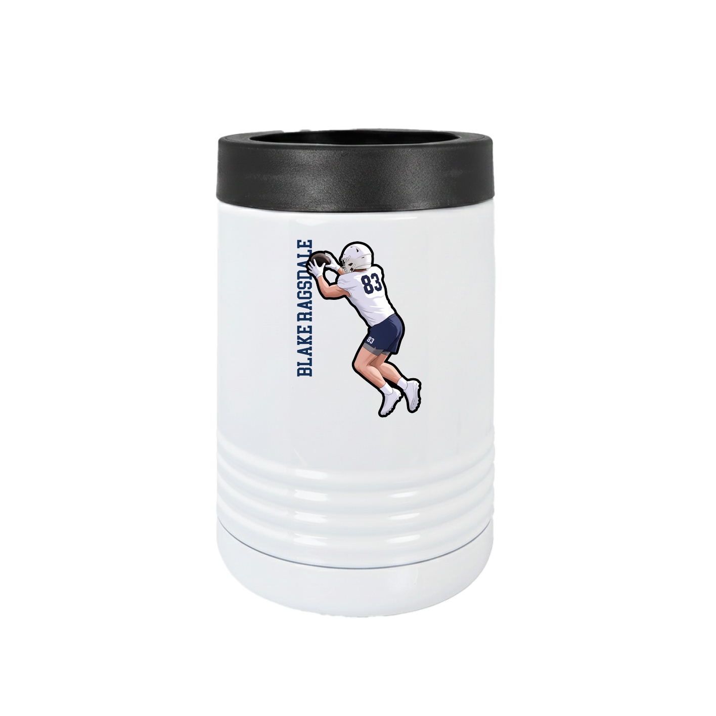 Beverage Holder — Name Vertical in White