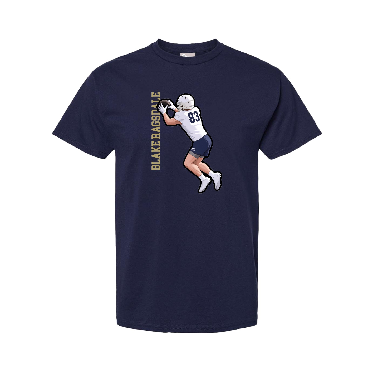 Tee — Name Vertical in Navy
