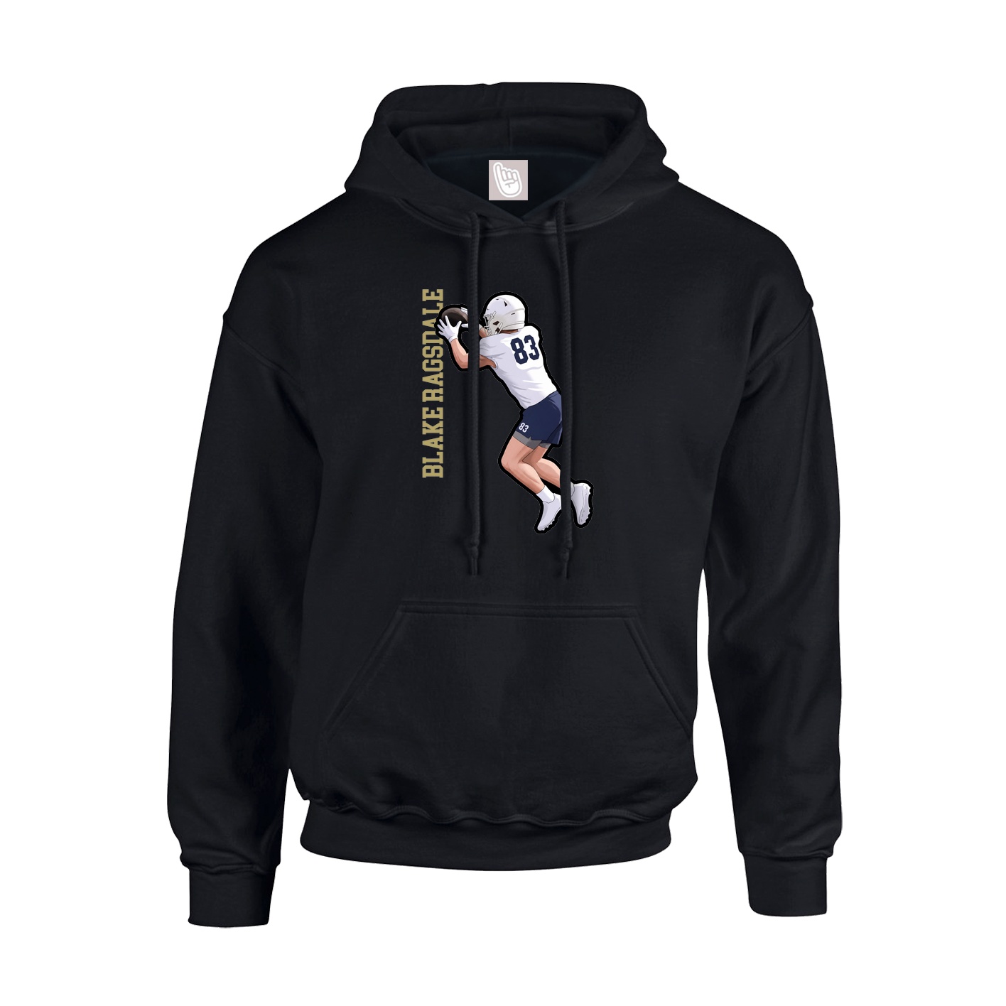 Hoodie — Name Vertical in Black