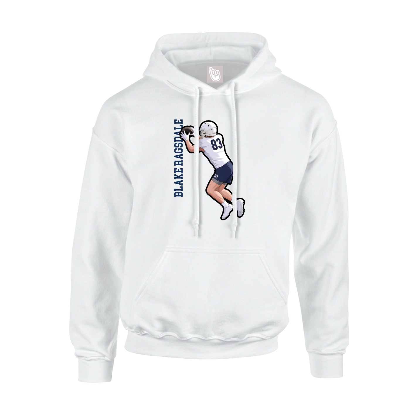 Youth Hoodie — Name Vertical in White