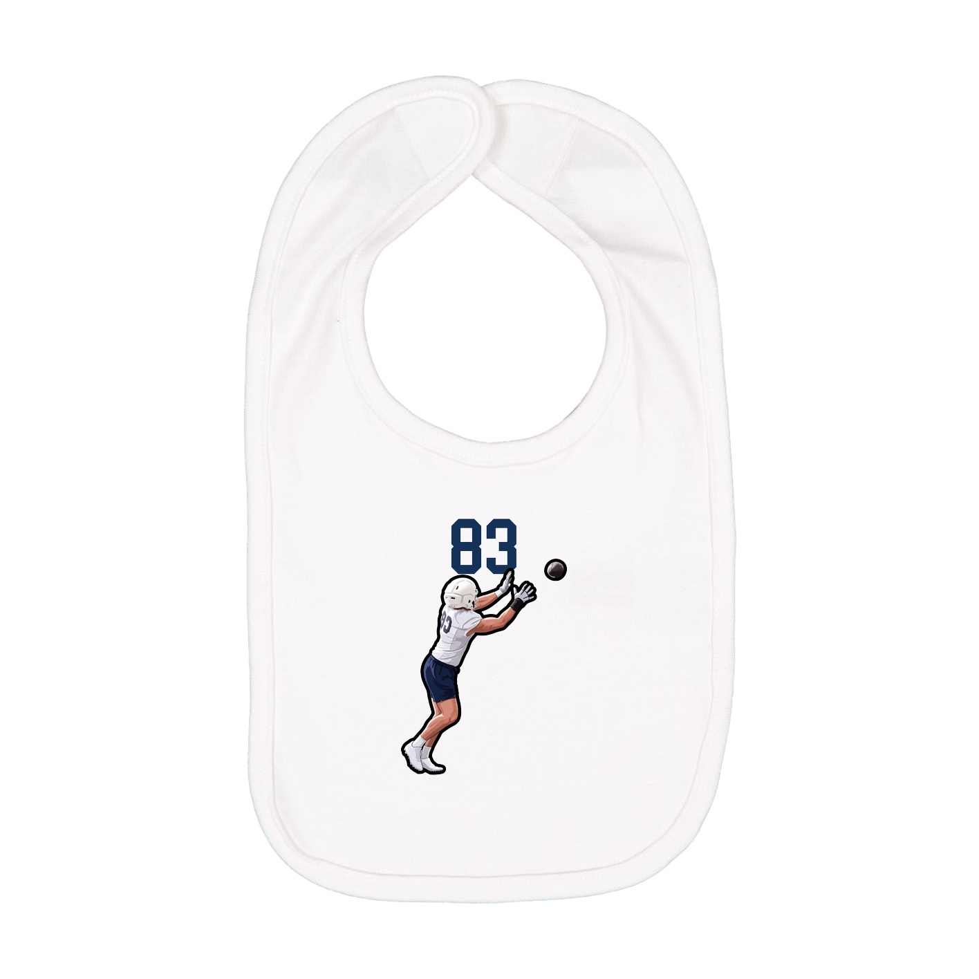 Infant Bib — Number Top in White