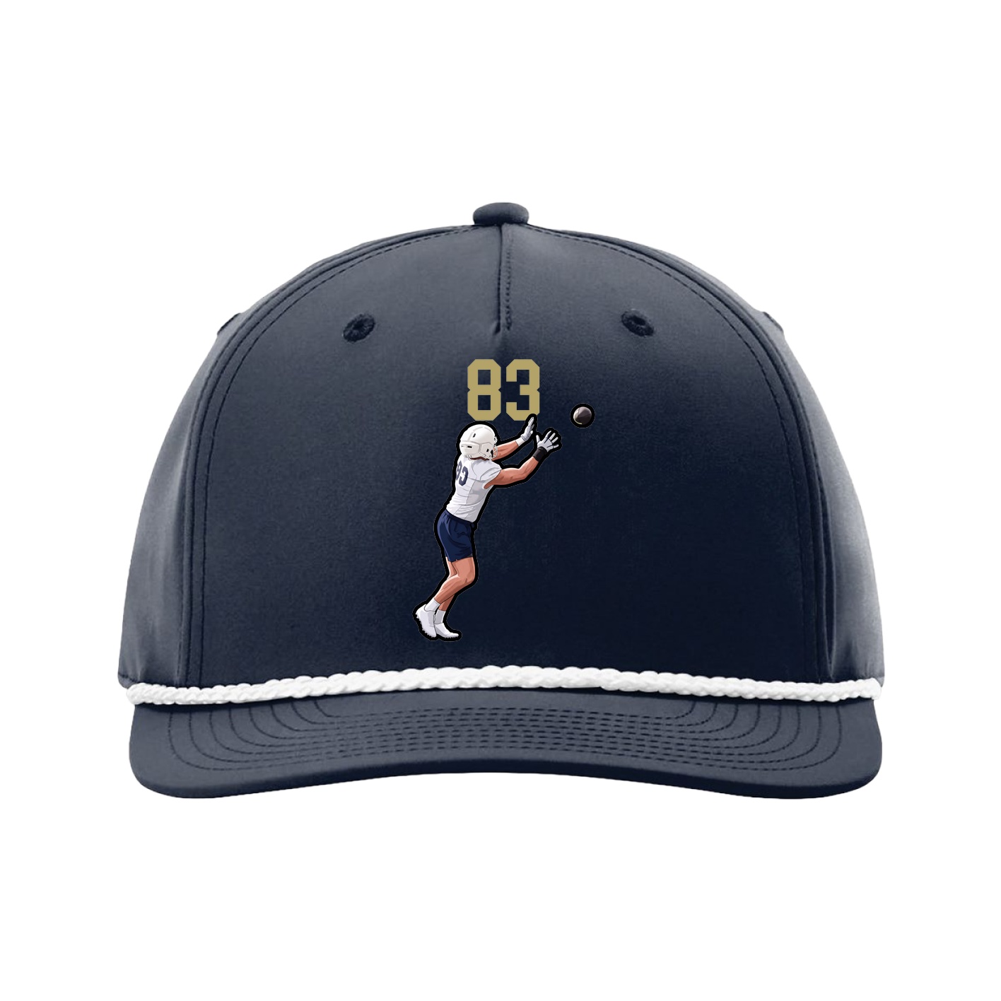Five-Panel Classic Rope Cap — Number Top in Navy