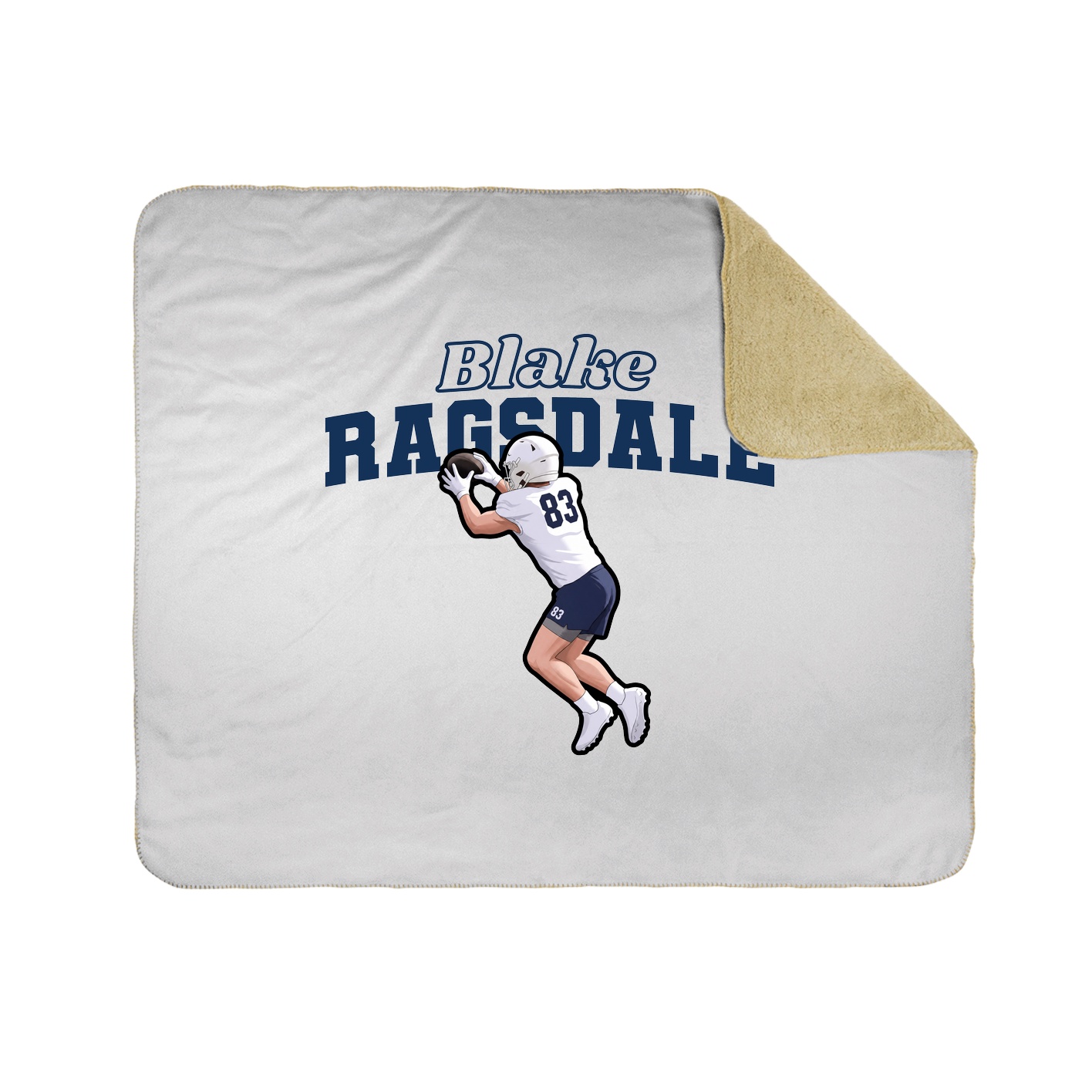Throw Blanket — Name Arch in White