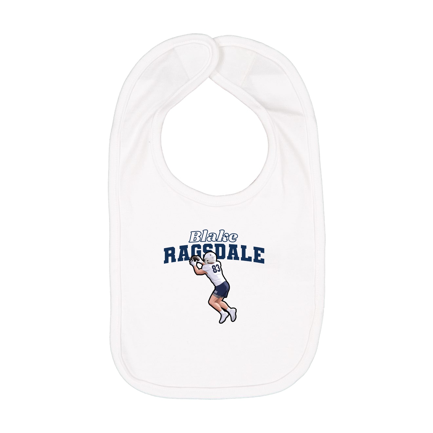 Infant Bib — Name Arch in White