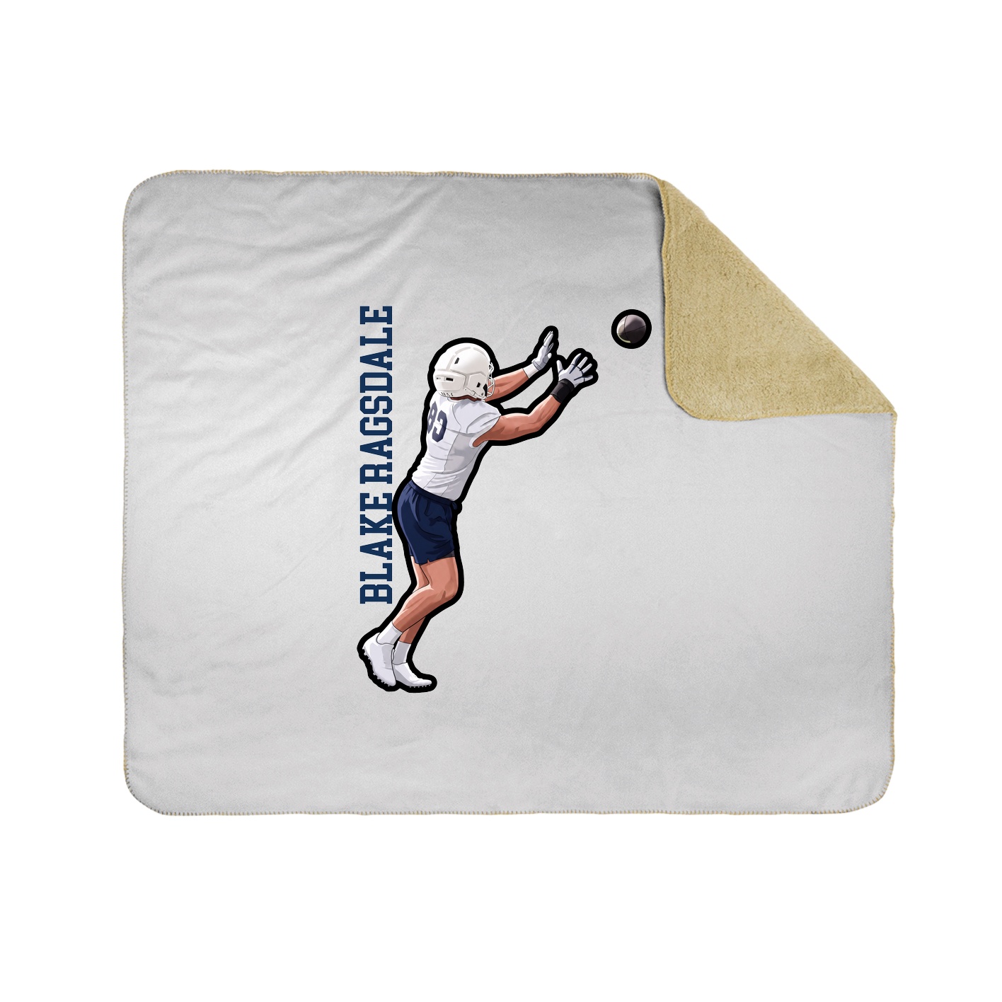 Throw Blanket — Name Vertical in White