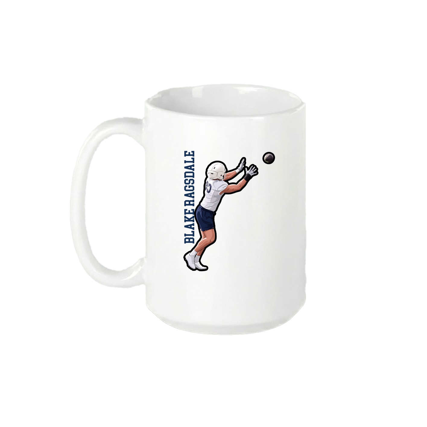 15oz Coffee Mug — Name Vertical in White
