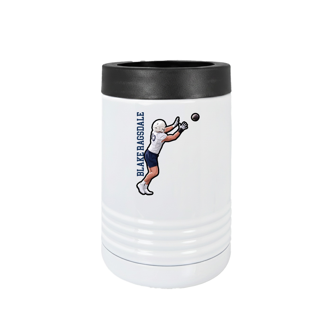 Beverage Holder — Name Vertical in White