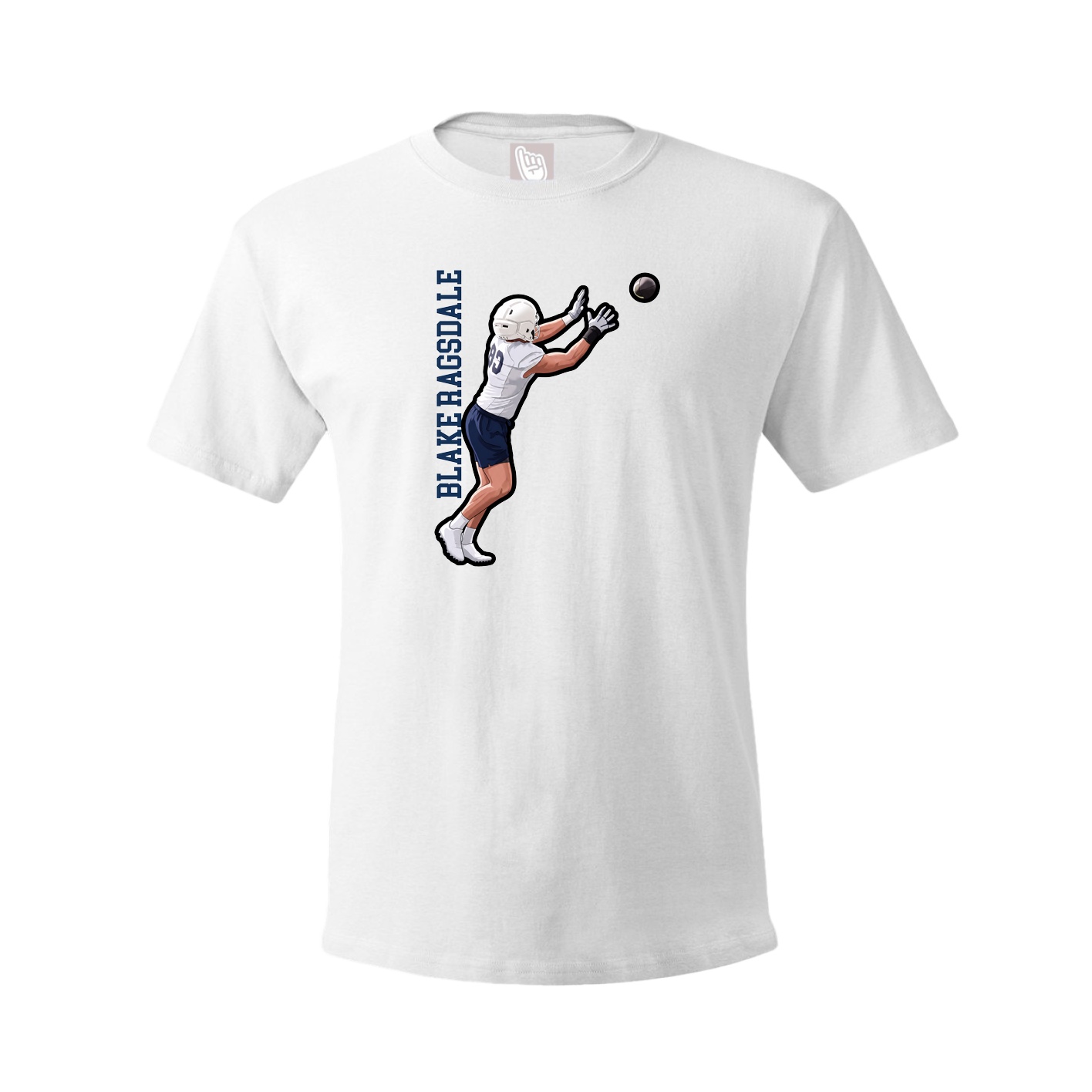 Youth Tee — Name Vertical in White
