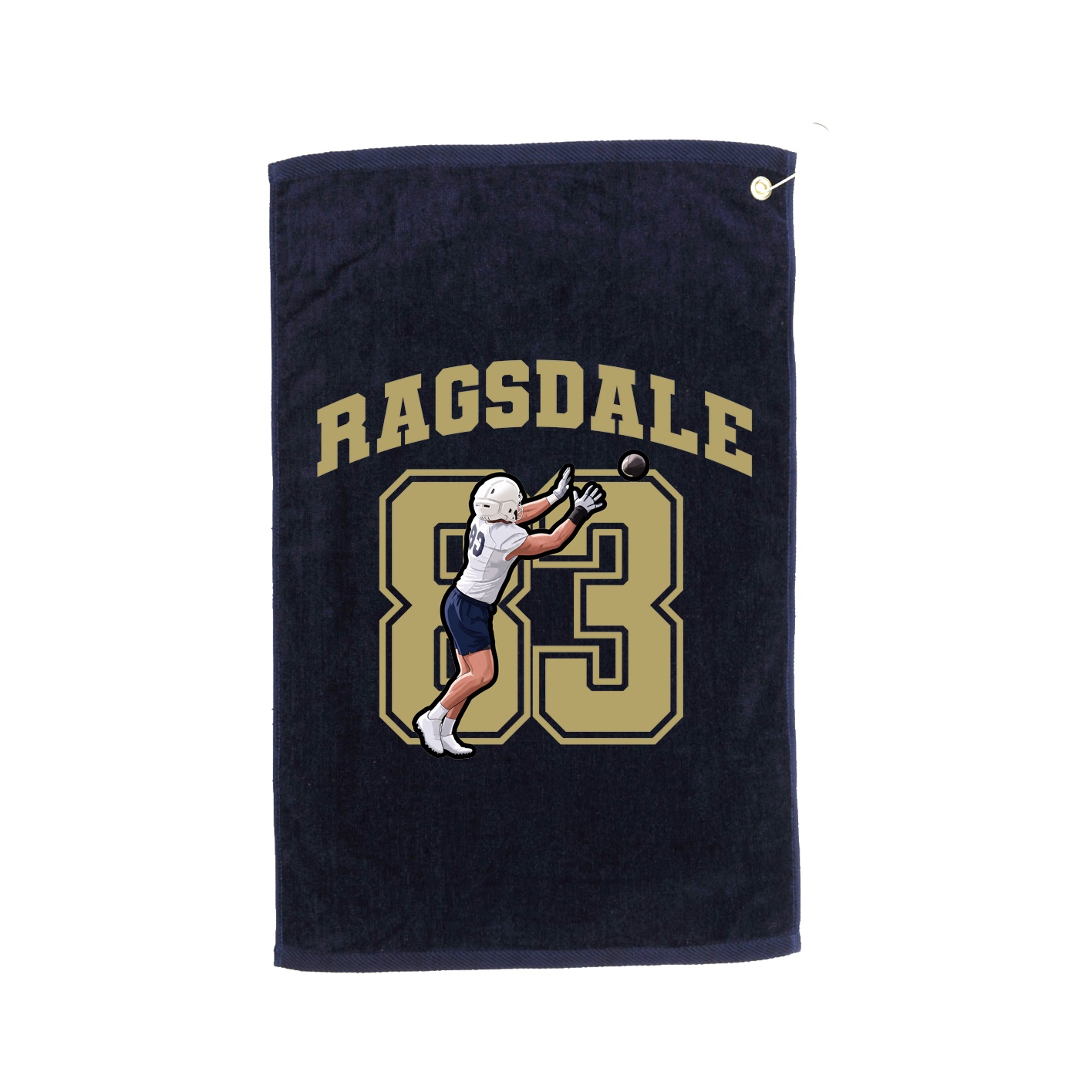 Golf Towel — Number in Navy
