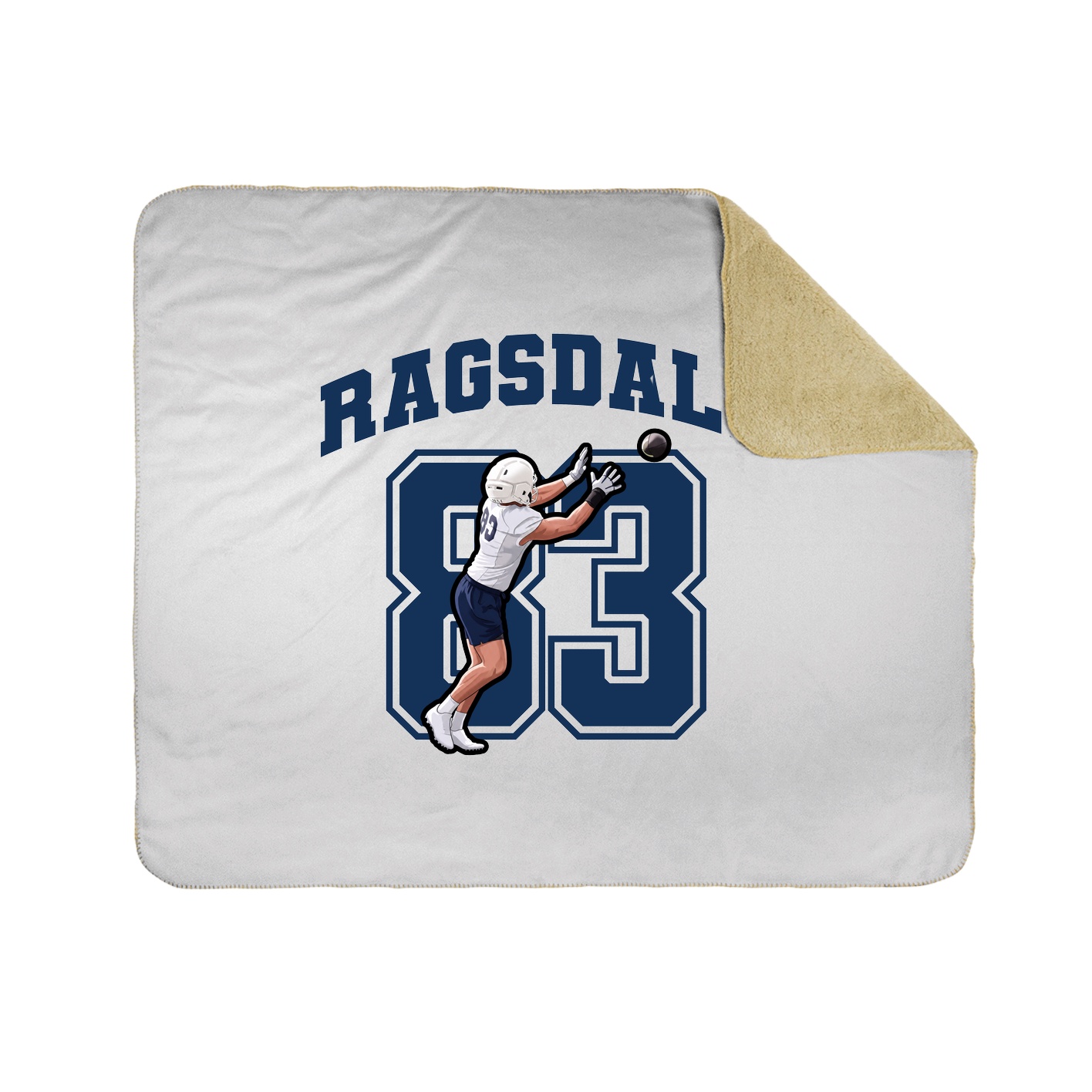 Throw Blanket — Number in White