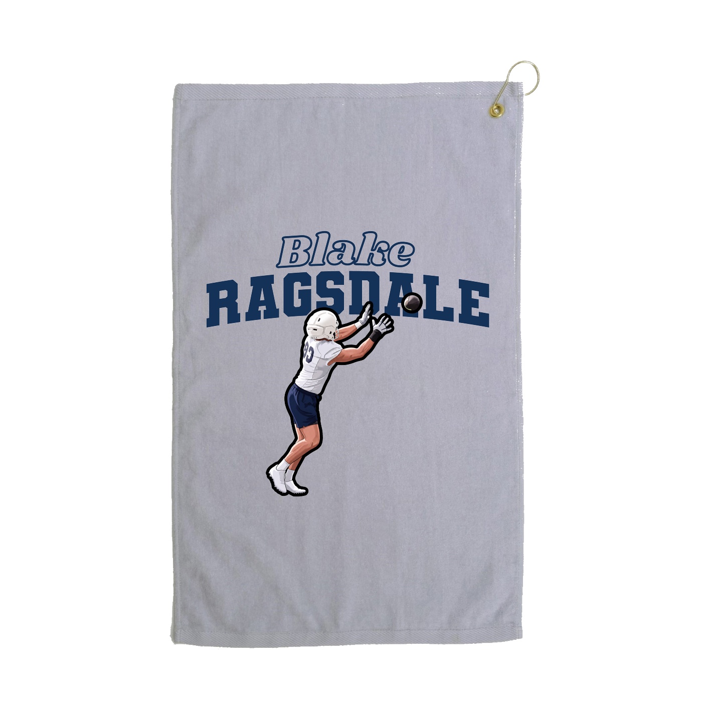 Golf Towel — Name Arch in Grey