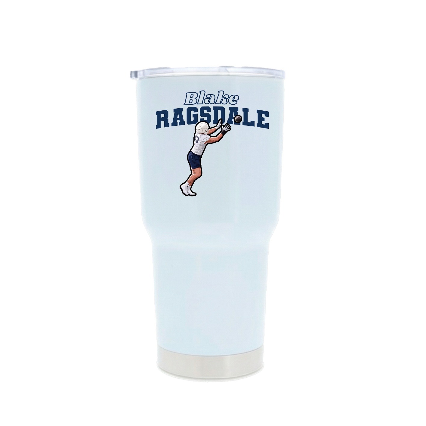 30oz Stainless Steel Tumbler — Name Arch in White