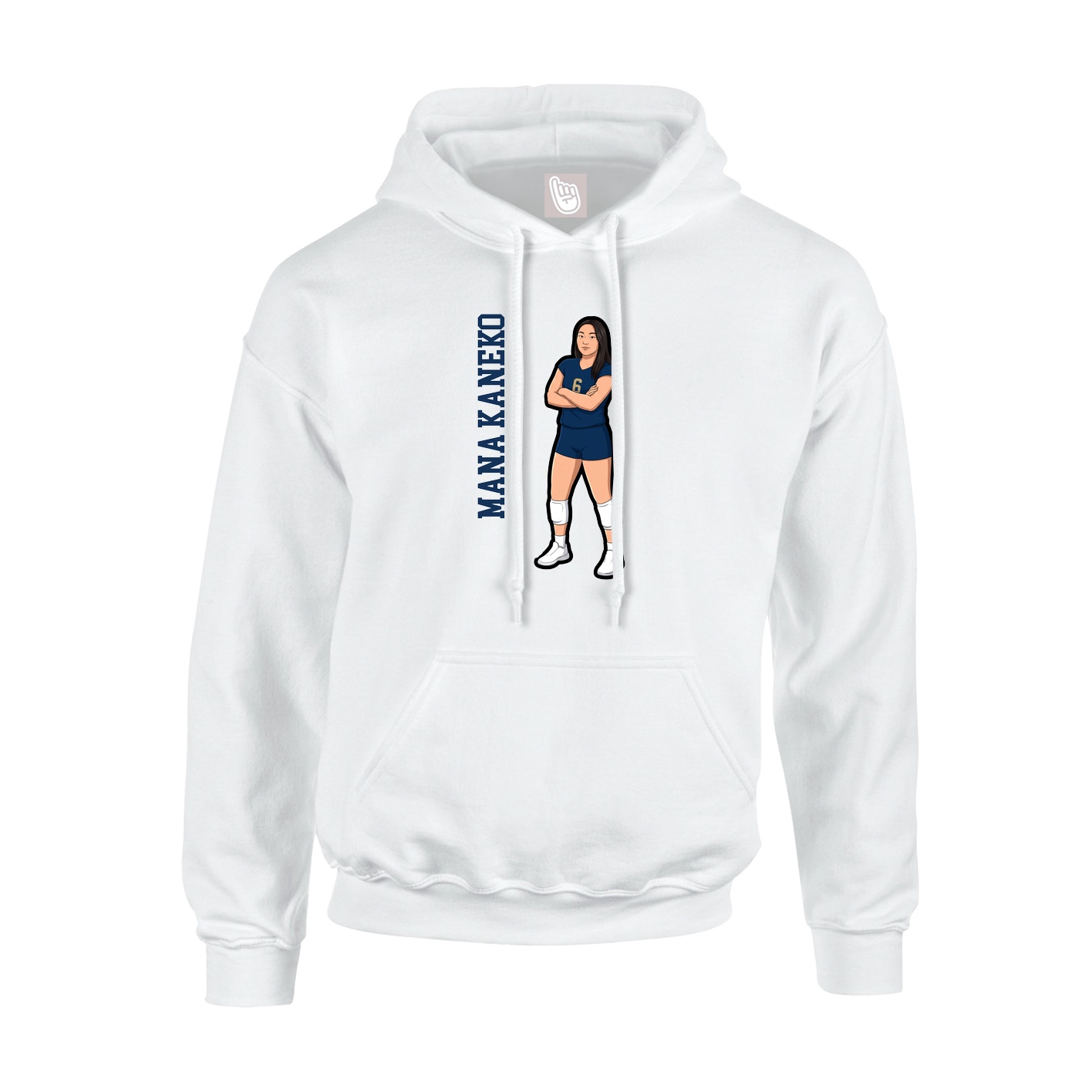 Youth Hoodie — Name Vertical in White