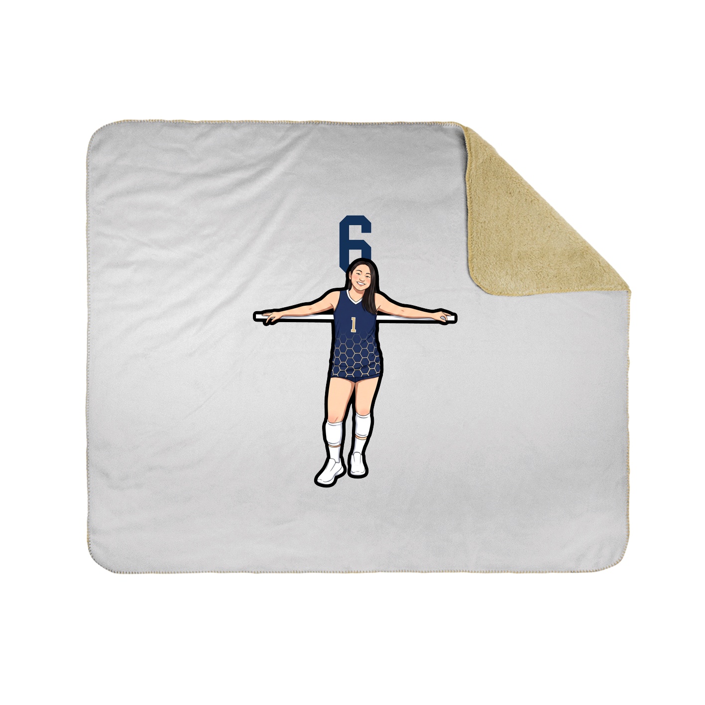 Throw Blanket — Number Top in White