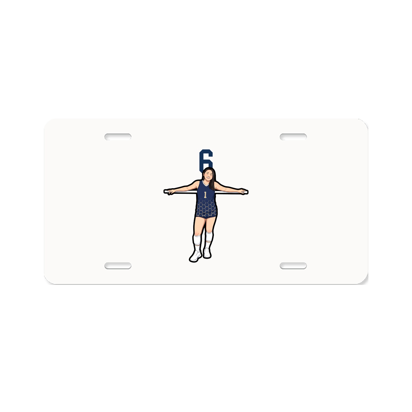 License Plate — Number Top in Classic
