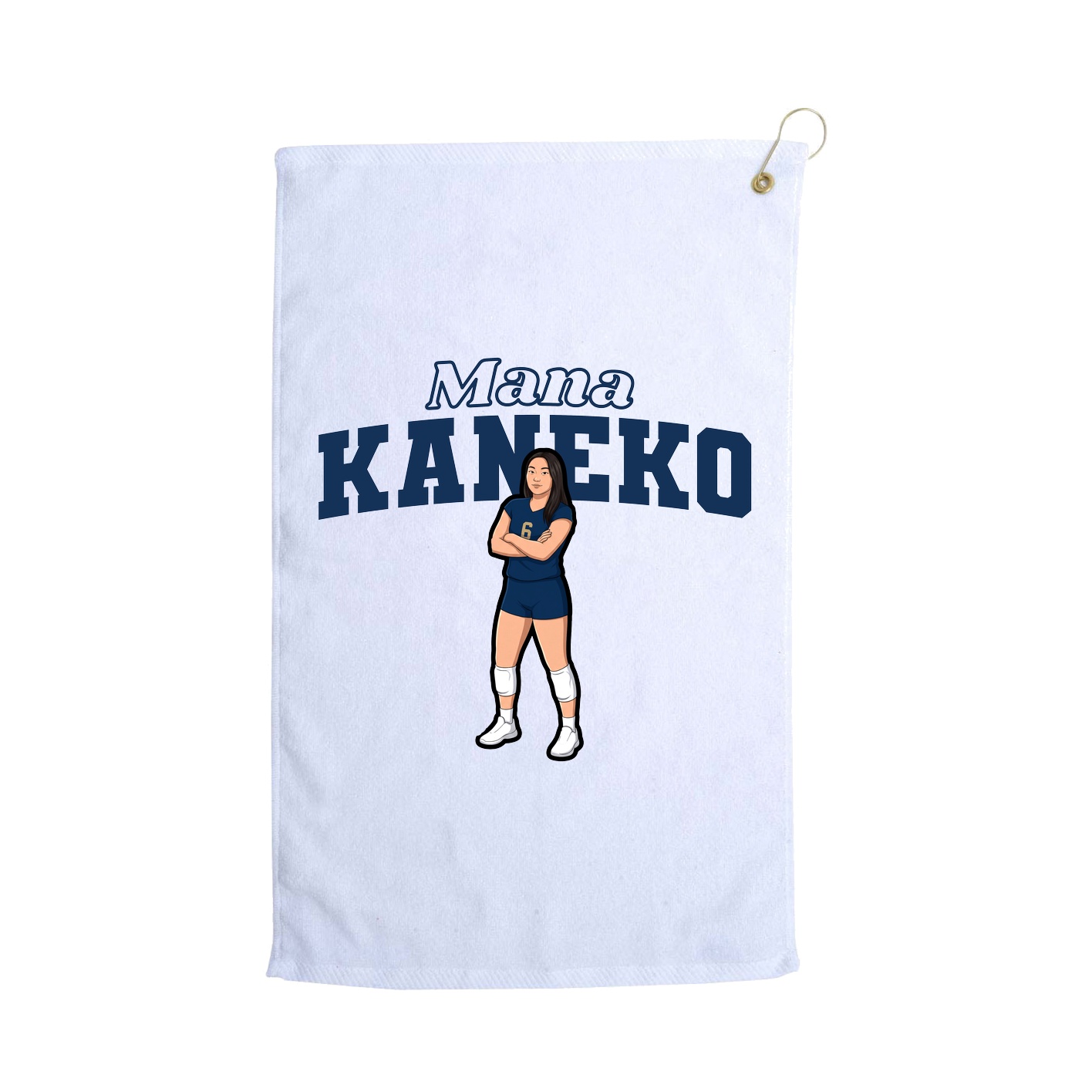 Golf Towel — Name Arch in White