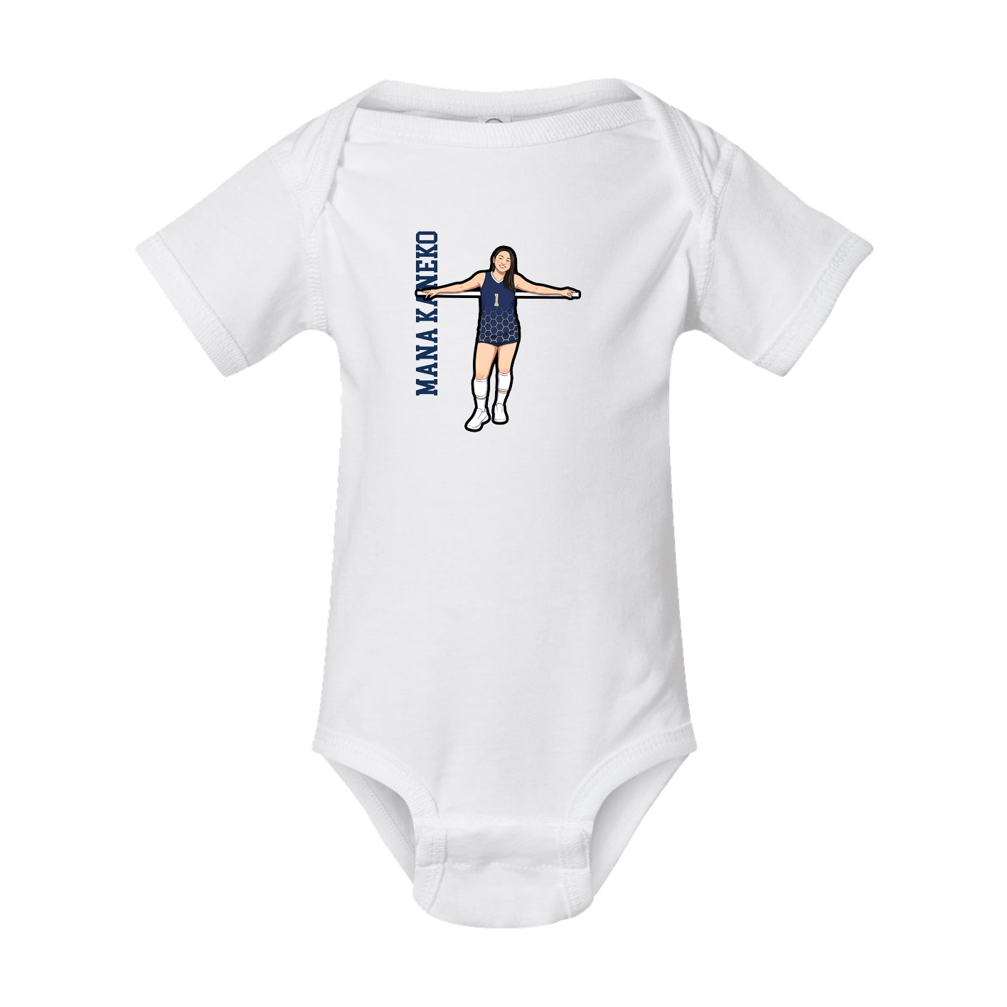 Baby Onesie — Name Vertical in White