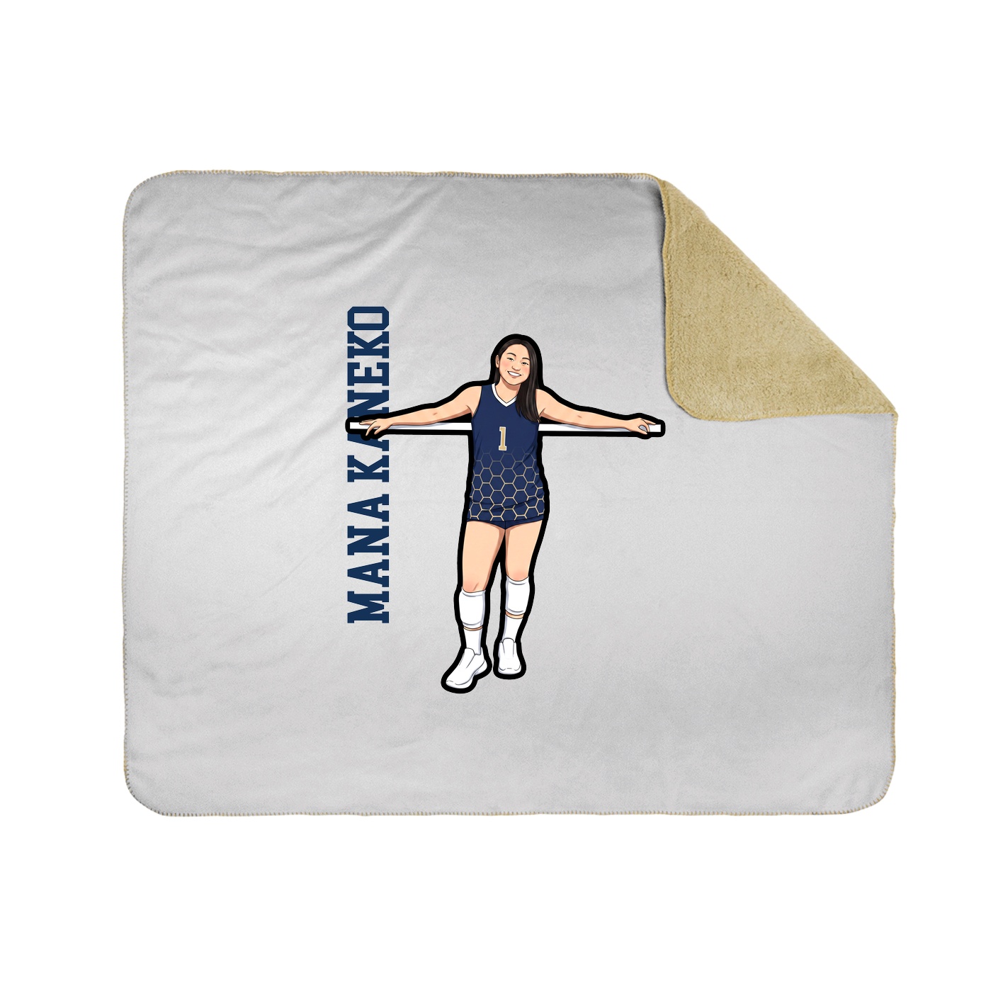 Throw Blanket — Name Vertical in White