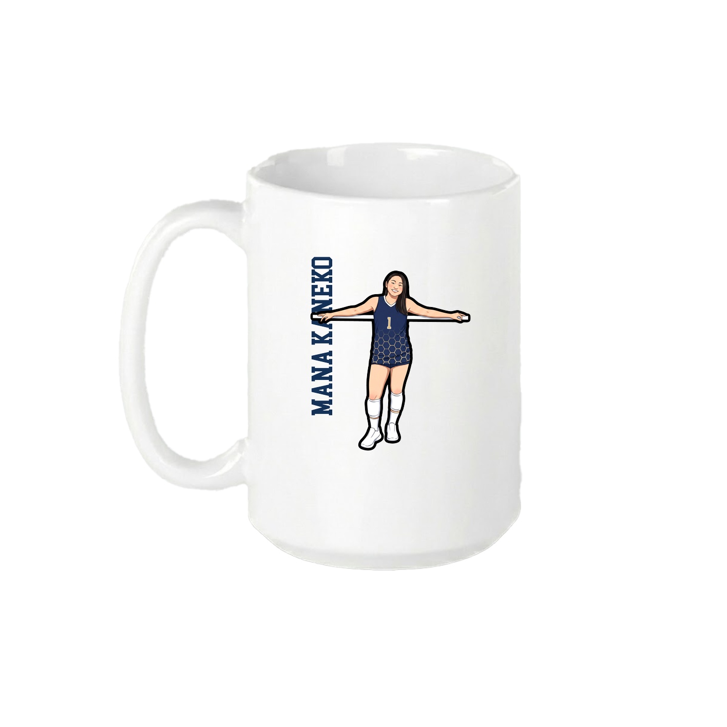 15oz Coffee Mug — Name Vertical in White