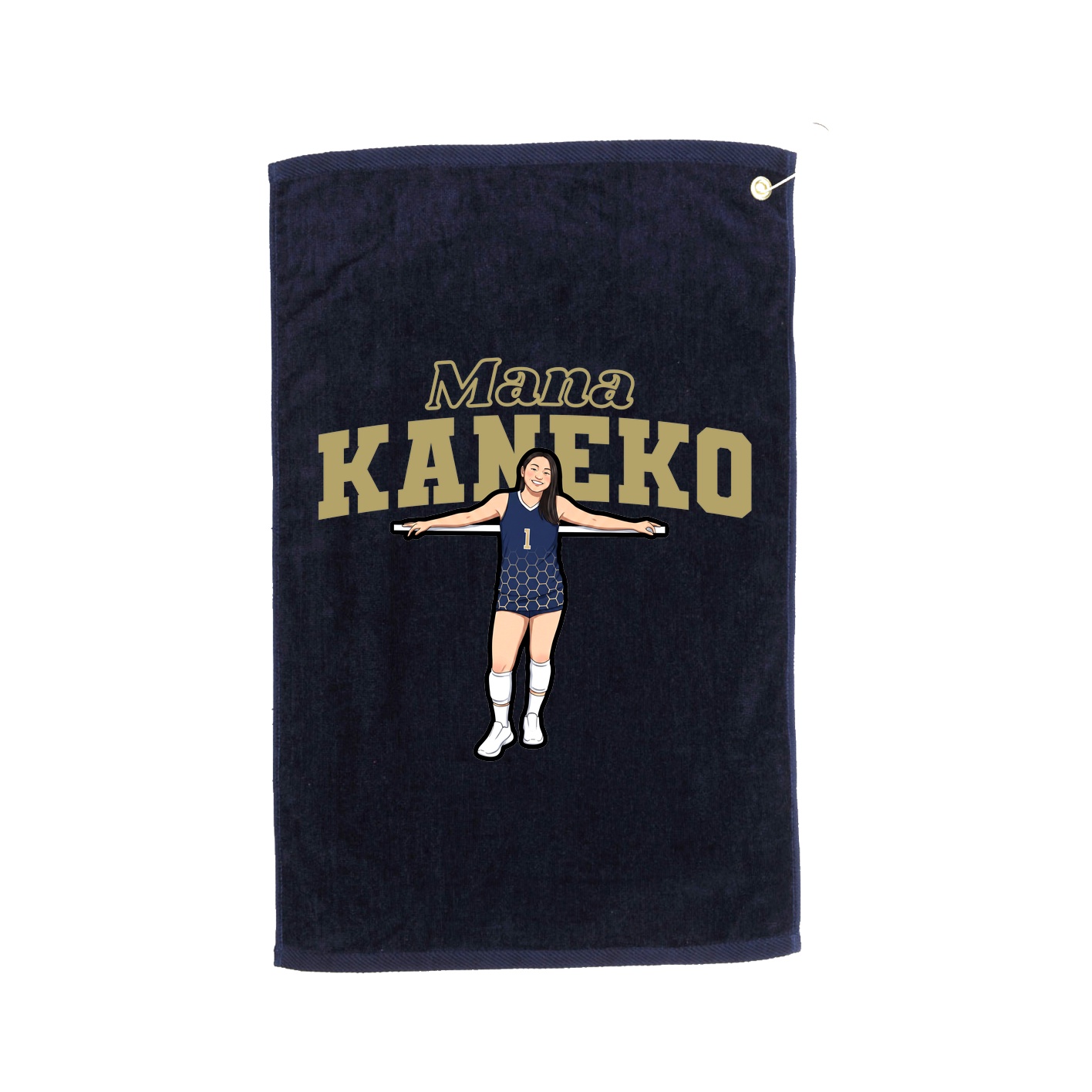 Golf Towel — Name Arch in Navy