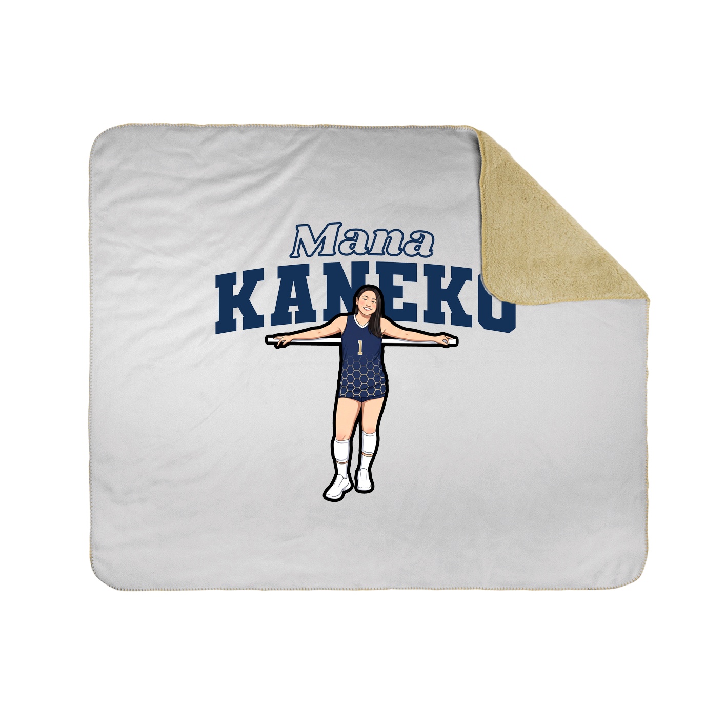 Throw Blanket — Name Arch in White
