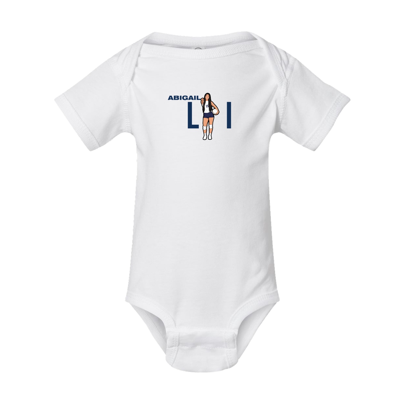 Baby Onesie — Player Name in White