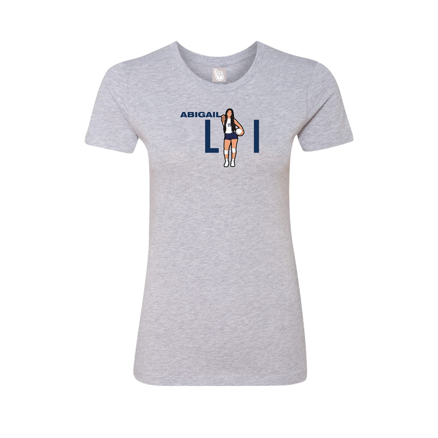 Fitted Women's Tee — Player Name in Grey