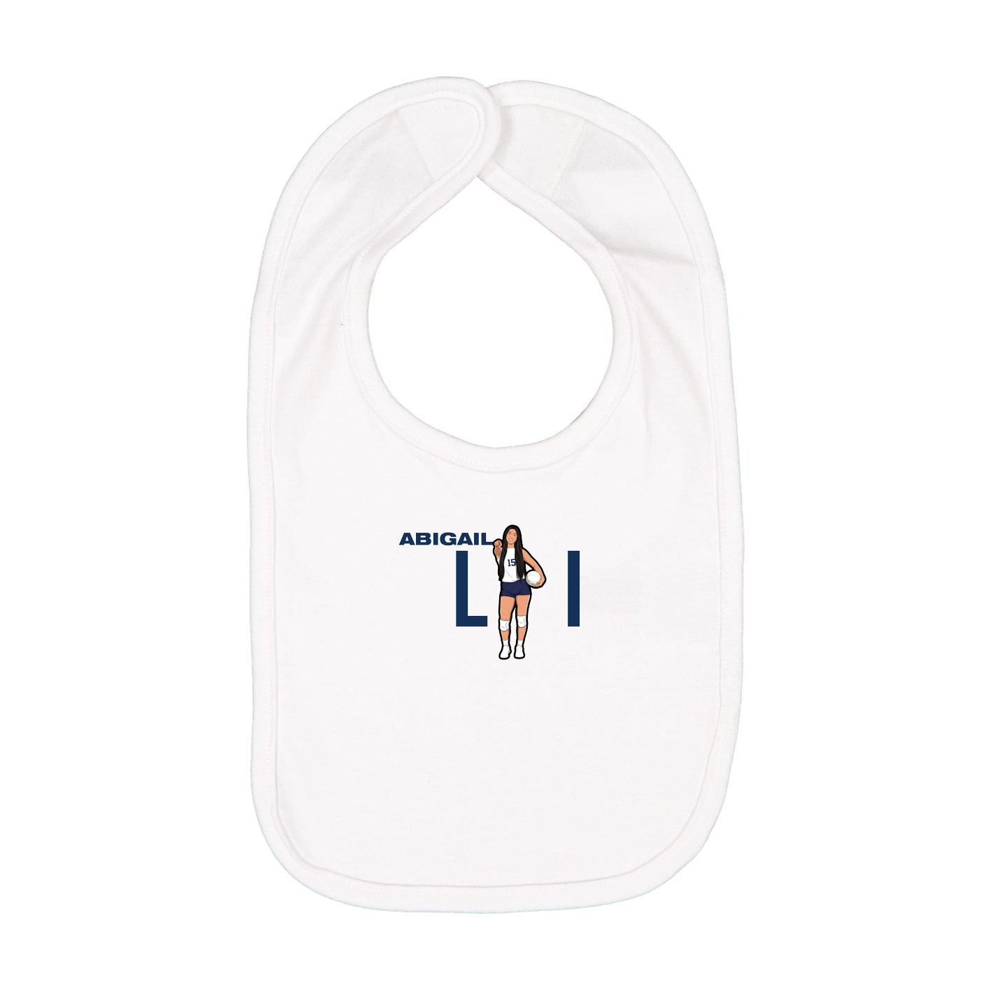Infant Bib — Player Name in White