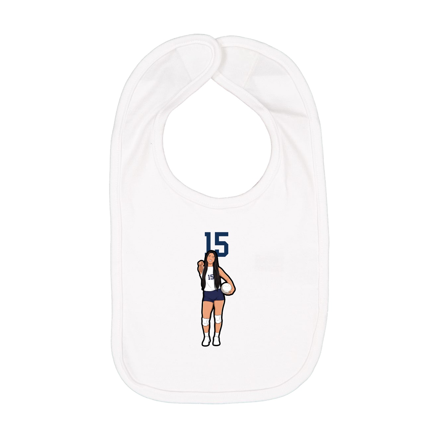 Infant Bib — Number Top in White