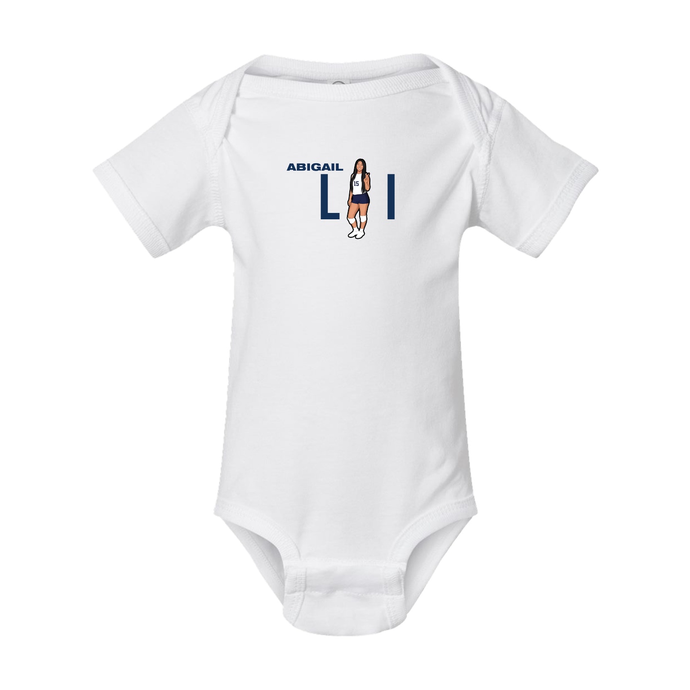 Baby Onesie — Player Name in White