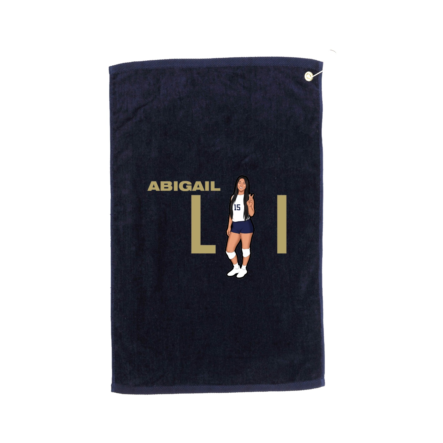 Golf Towel — Player Name in Navy