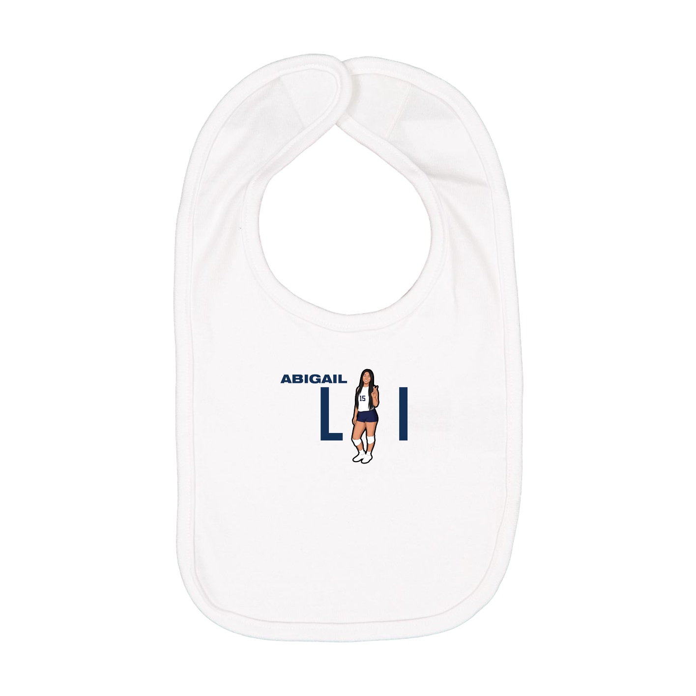 Infant Bib — Player Name in White