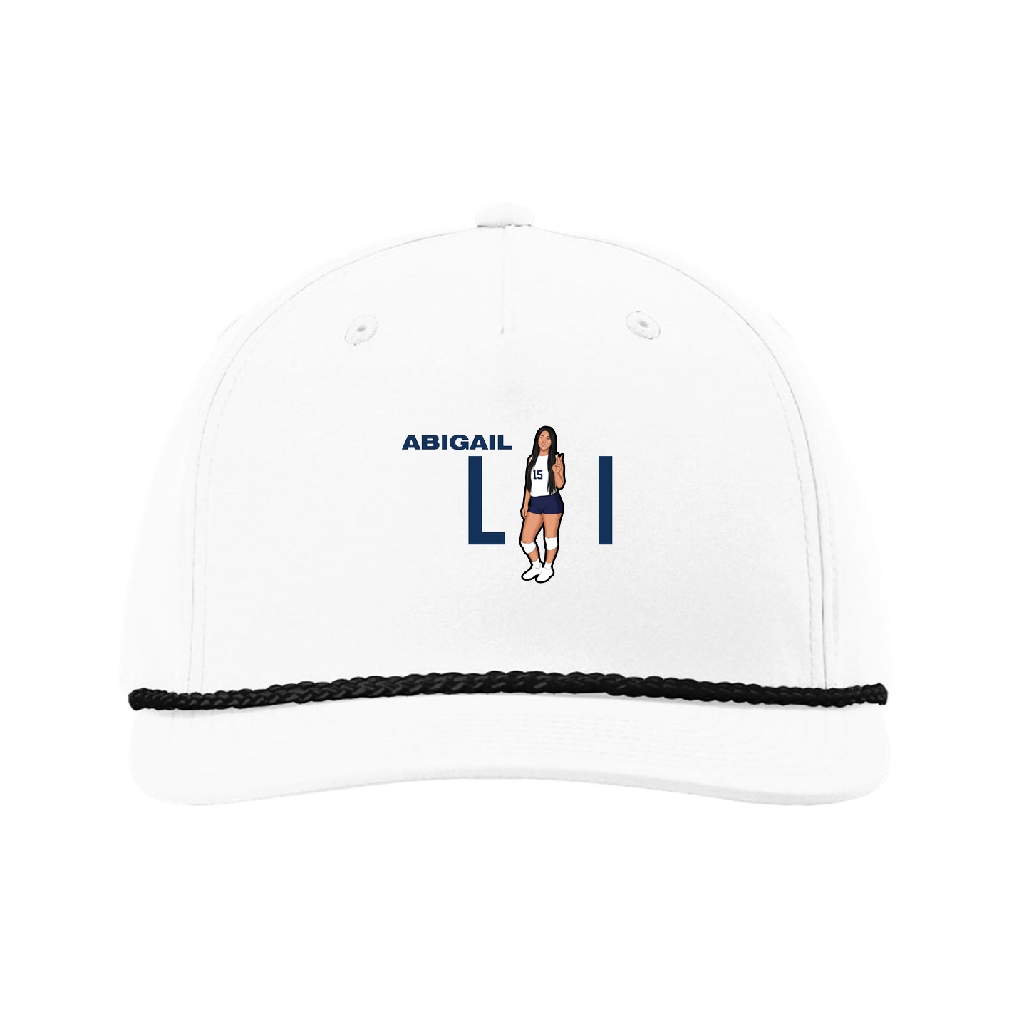 Five-Panel Classic Rope Cap — Player Name in White