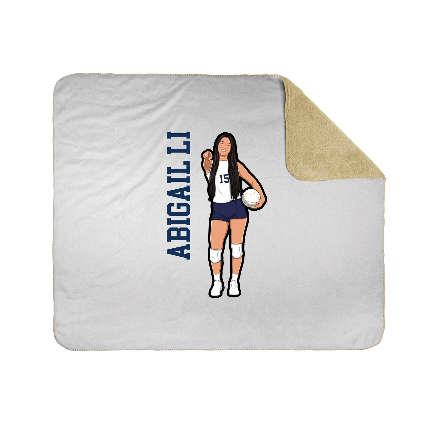 Throw Blanket — Name Vertical in White