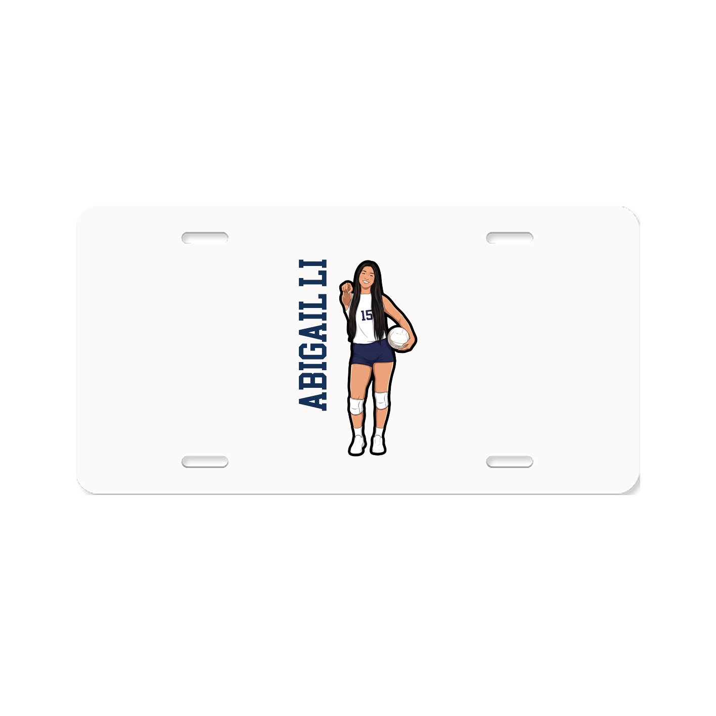 License Plate — Name Vertical in Classic