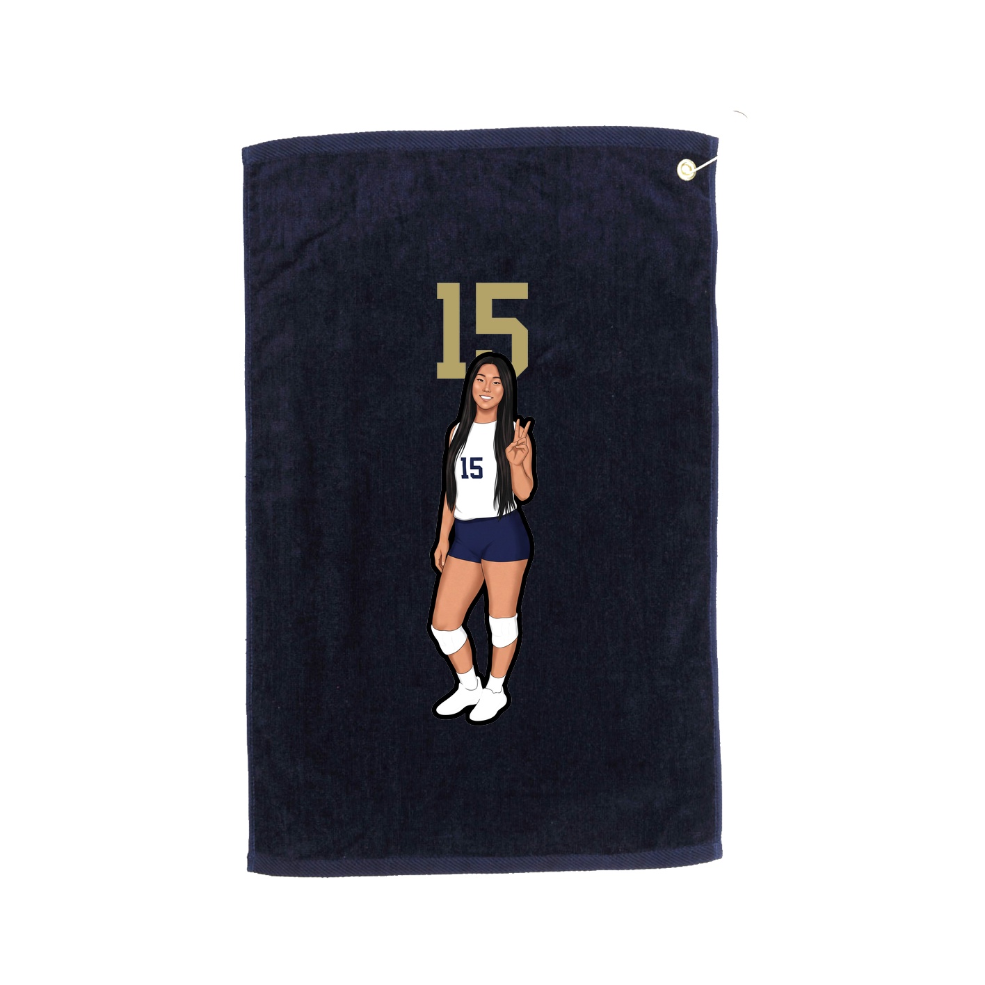 Golf Towel — Number Top in Navy