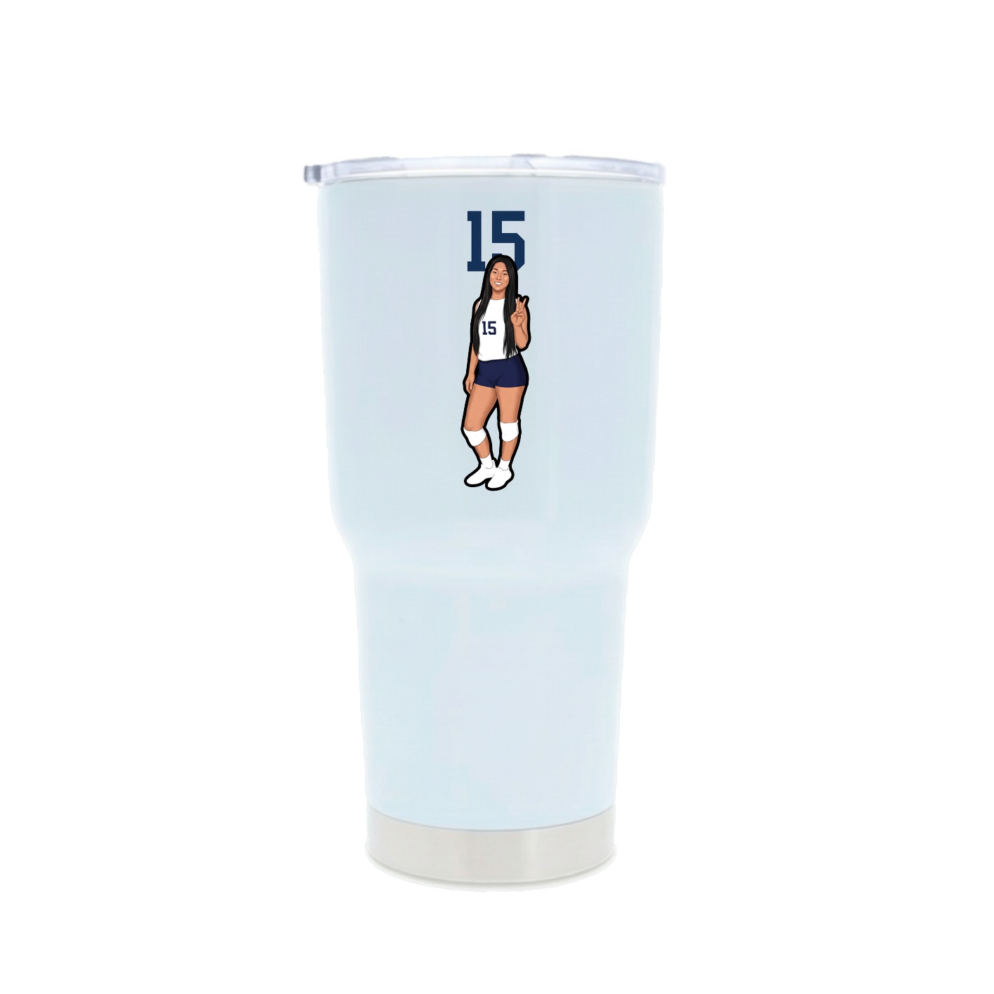 30oz Stainless Steel Tumbler — Number Top in White