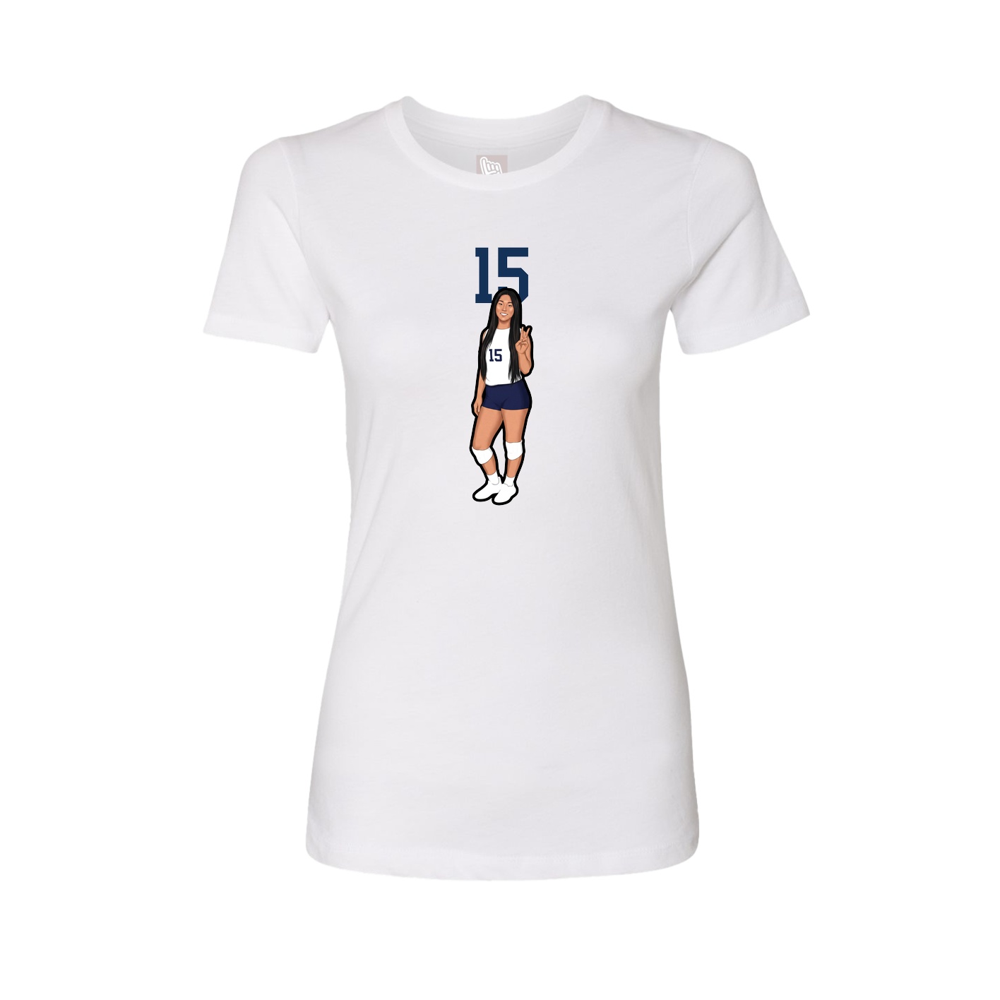 Fitted Women's Tee — Number Top in White